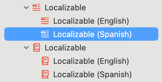 Changing the App Language to Spanish in the Run settings in the Edit Scheme dialog