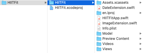 HIITFit folder to drag into Terminal