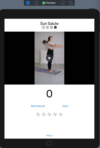 ExerciseView with enabled Done button
