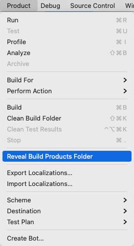 Show .app file in Finder.