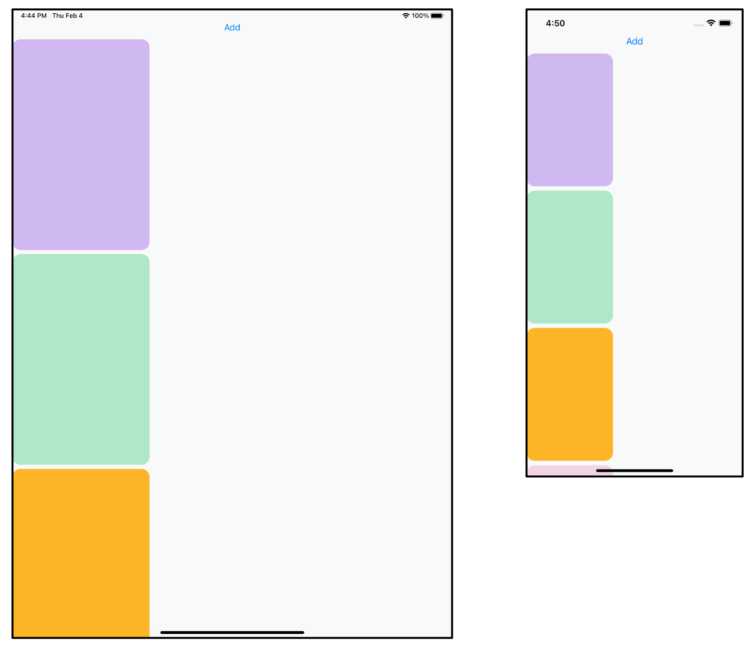 Thumbnail sizes on iPad and iPhone