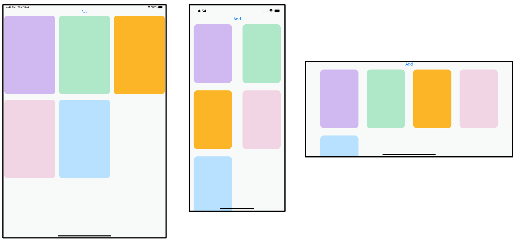 Grids on iPad and iPhones