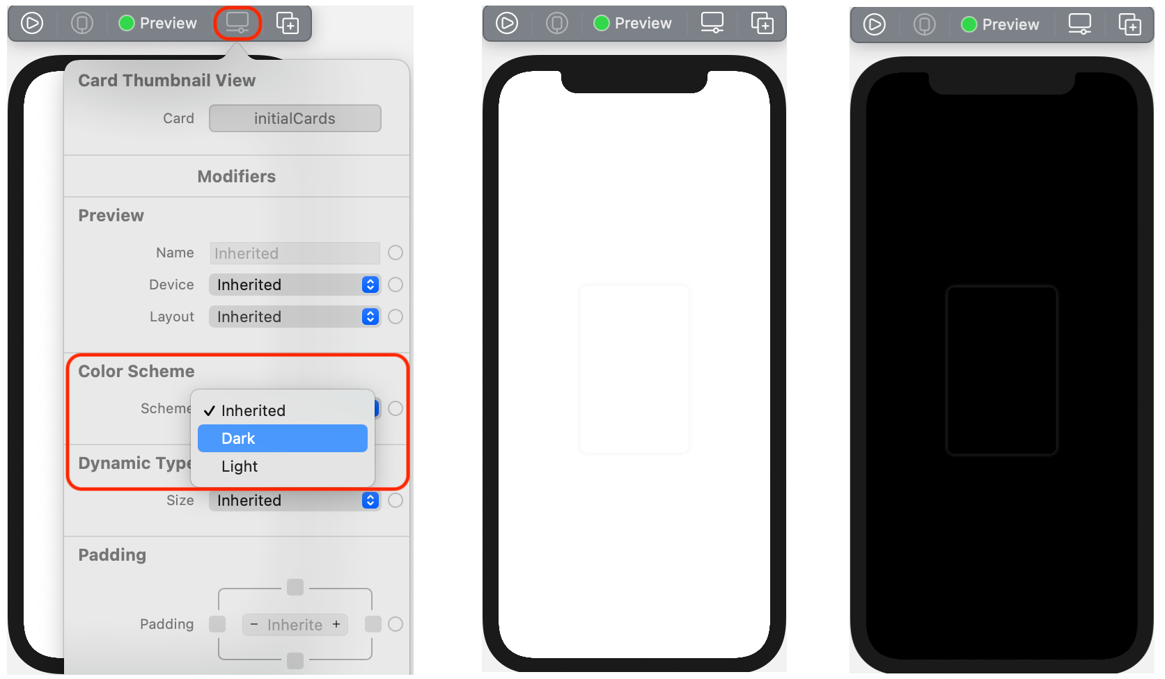 Outline Colors with temporary card color