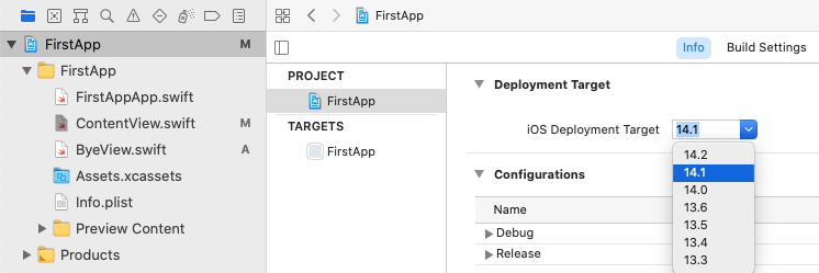 Set deployment target to match your device.