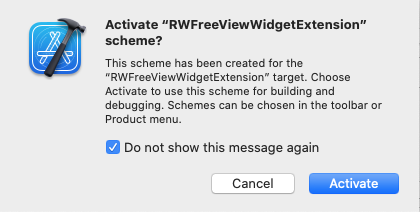 Activate scheme for new widget extension.