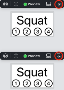 Duplicated previews, with Duplicate Preview button circled